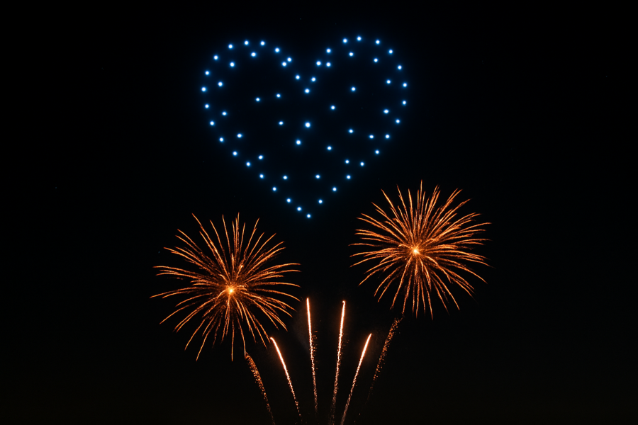 drone shows and fireworks fireworks and drone shows